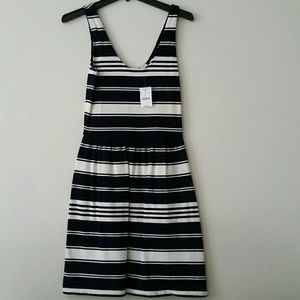J Crew navy and white striped dress